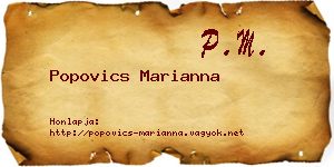 Popovics Marianna névjegykártya