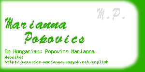 marianna popovics business card